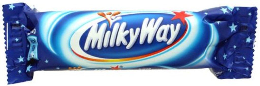Milky Way คือ 3 Musketeers ในสหราชอาณาจักร {แบรนด์ที่มีชื่อต่างกันในต่างประเทศ}