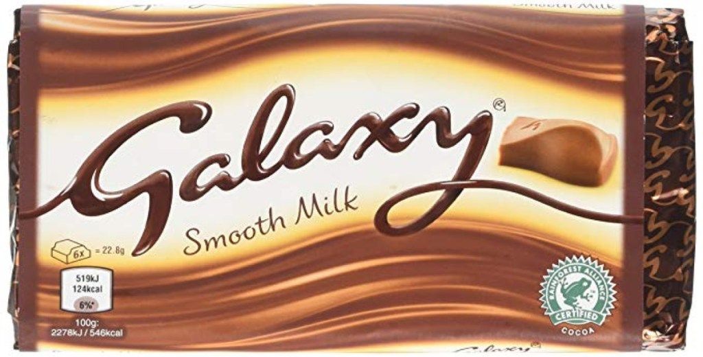 Galaxy Chocolate is Dove {mærker med forskellige navne i udlandet}