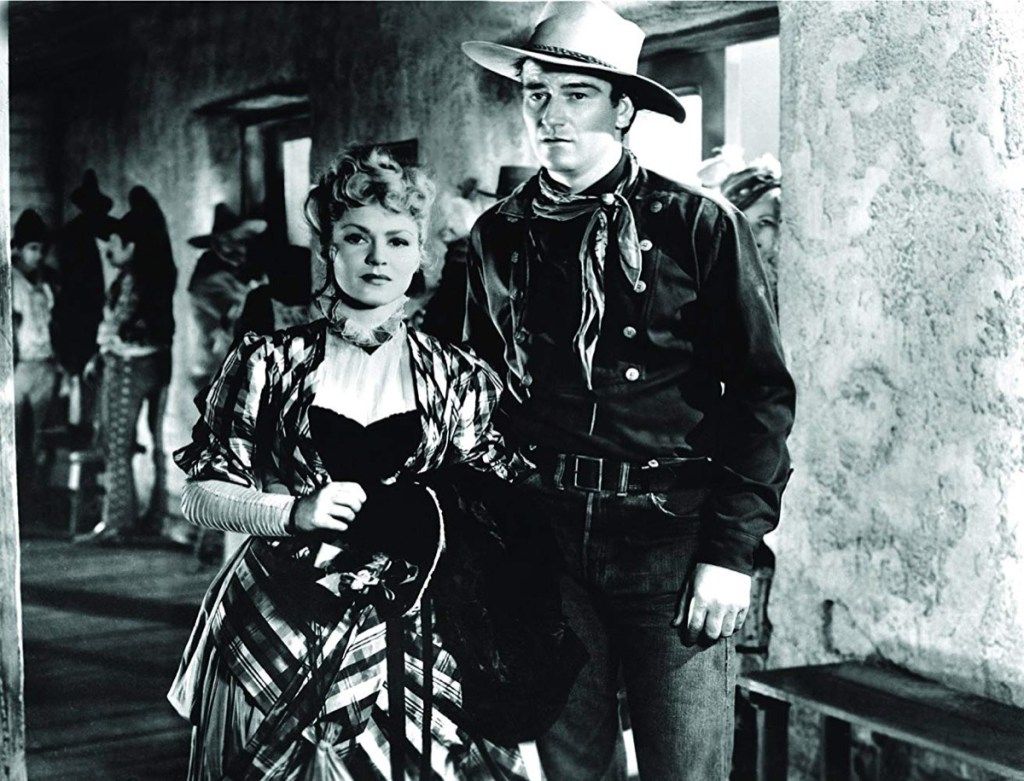 Джон Уейн и Клер Тревър в „Дилижанс“ (1939)