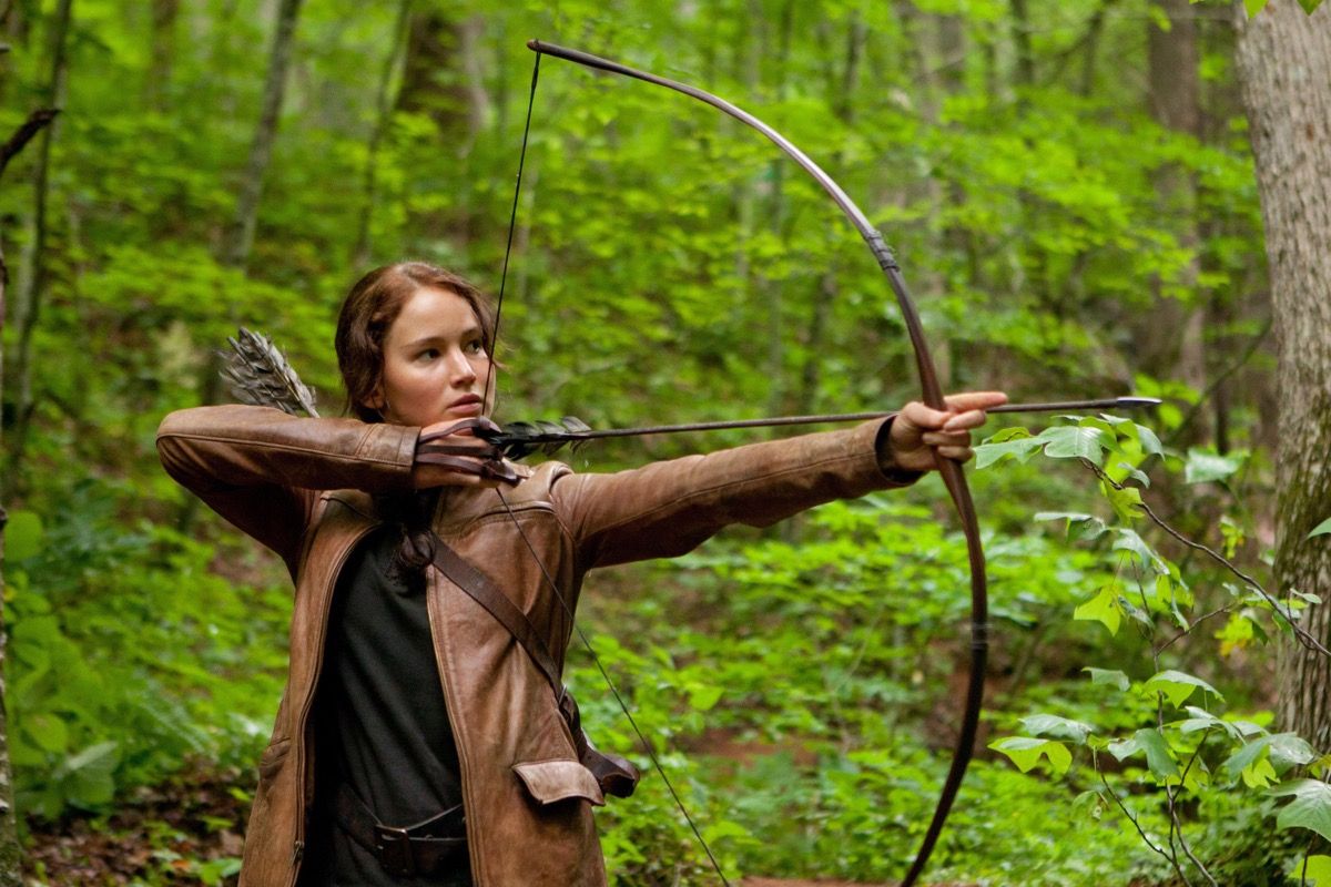 Jennifer Lawrence como Katniss en los juegos del hambre
