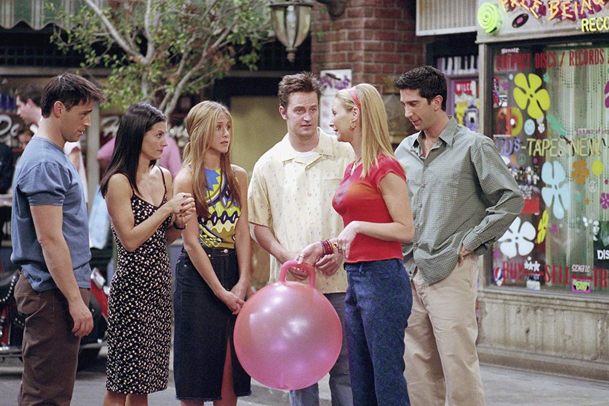 Matt LeBlanc, Courtney Cox, Jennifer Aniston, Matthew Perry, Lisa Kudrow și David Schwimmer în Friends