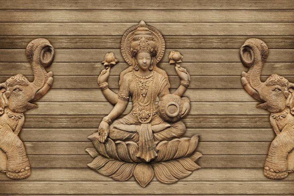 lesena figura hindujske boginje Lakshmi