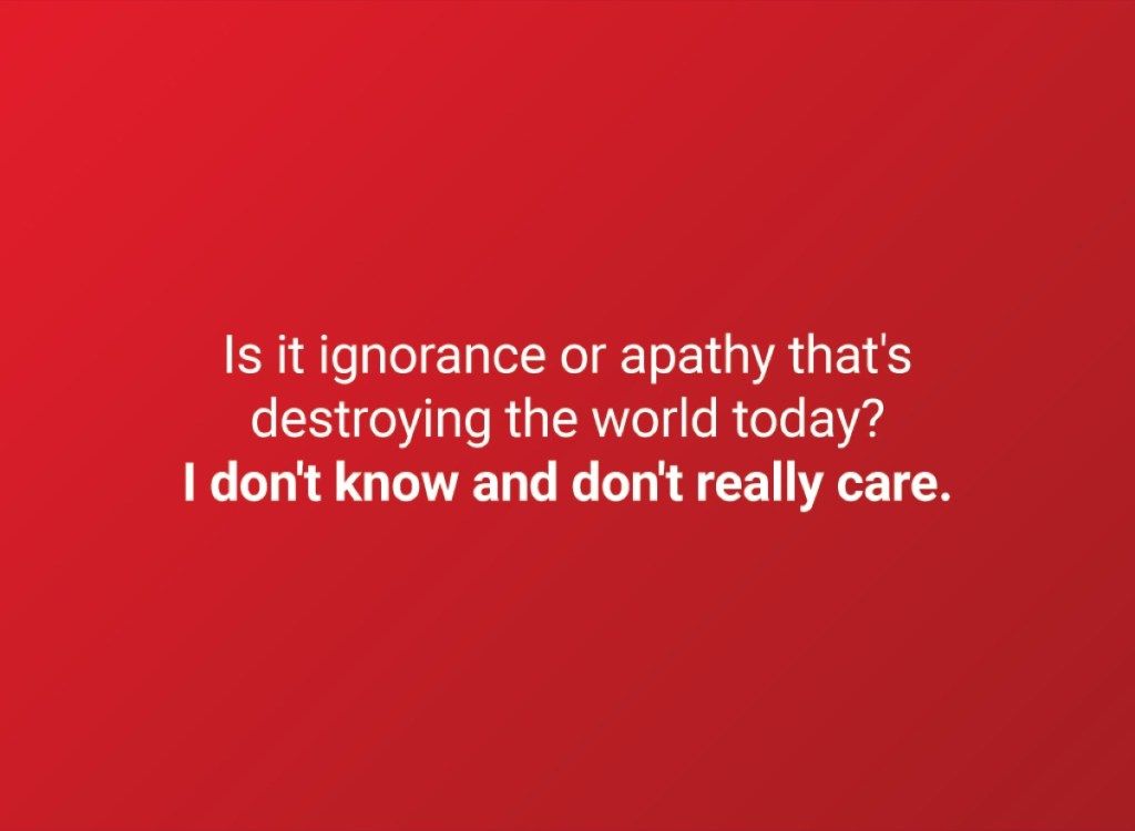 ¿Es ignorancia o apatía lo que