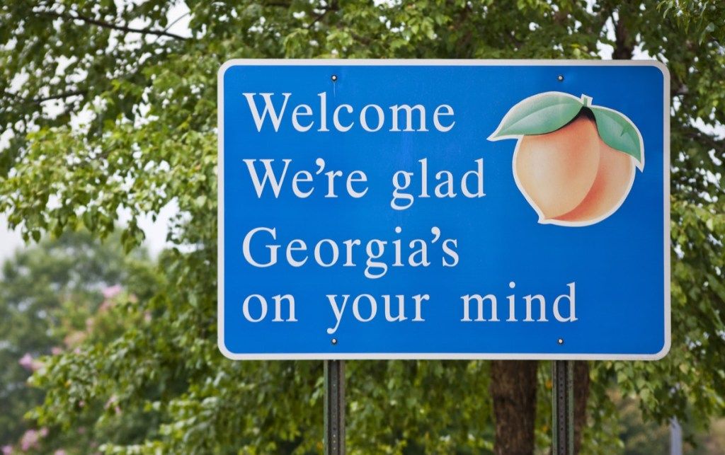 znak dobrodošlice države Georgia, ikonične državne fotografije