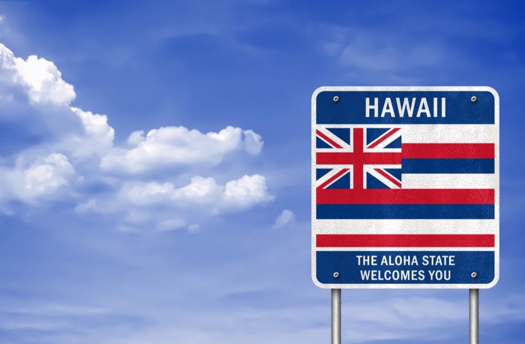 znak dobrodošlice države Havaji, ikonične državne fotografije