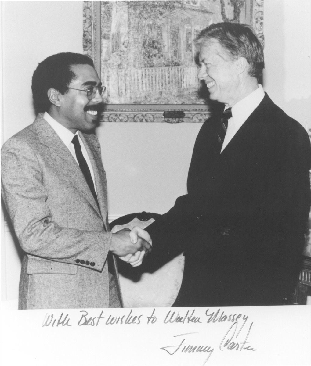 Walter Massey ontmoet Jimmy Carter