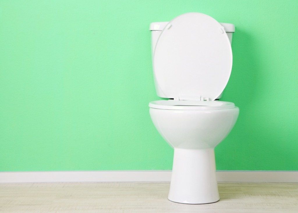 toalett mot en havsgrön vägg, diy hack