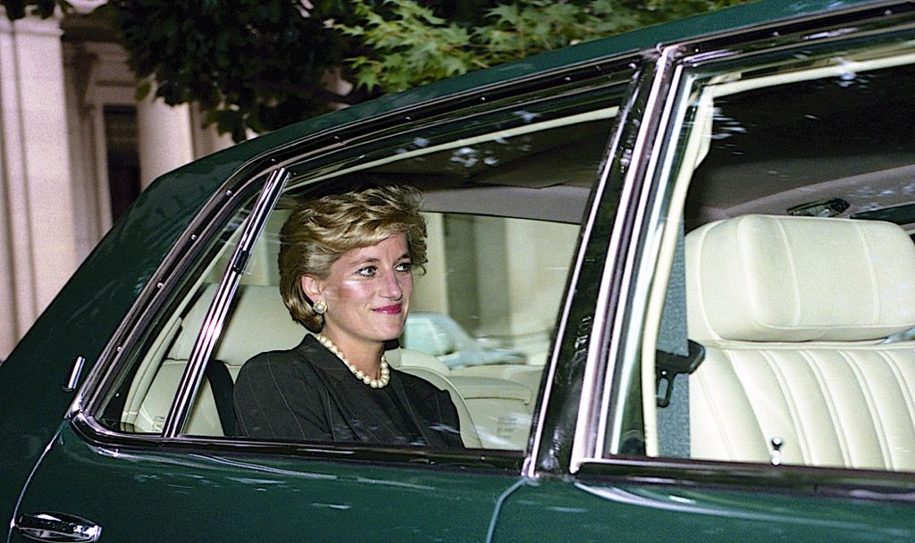 la principessa Diana in macchina