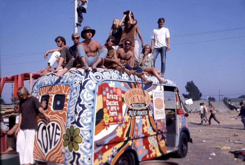 Furgoneta hippie en la década de 1960