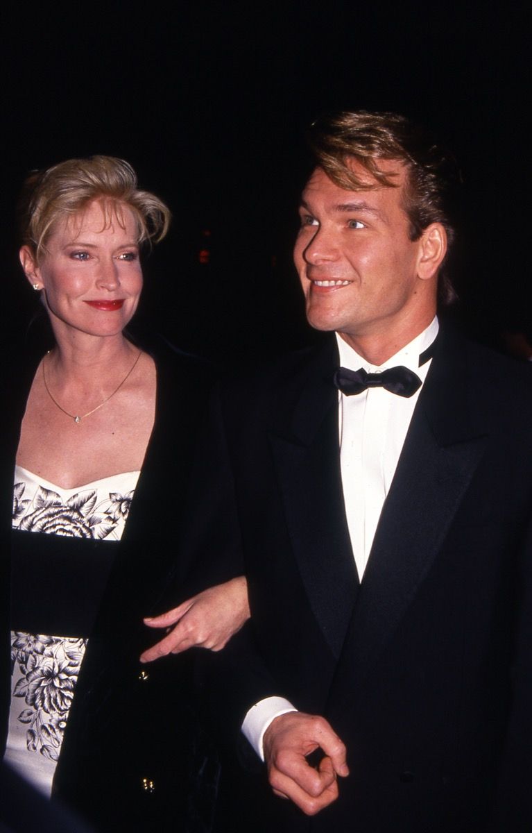 Патрик Суейзи със съпругата си през 90-те години, най-голямата мъжка икона