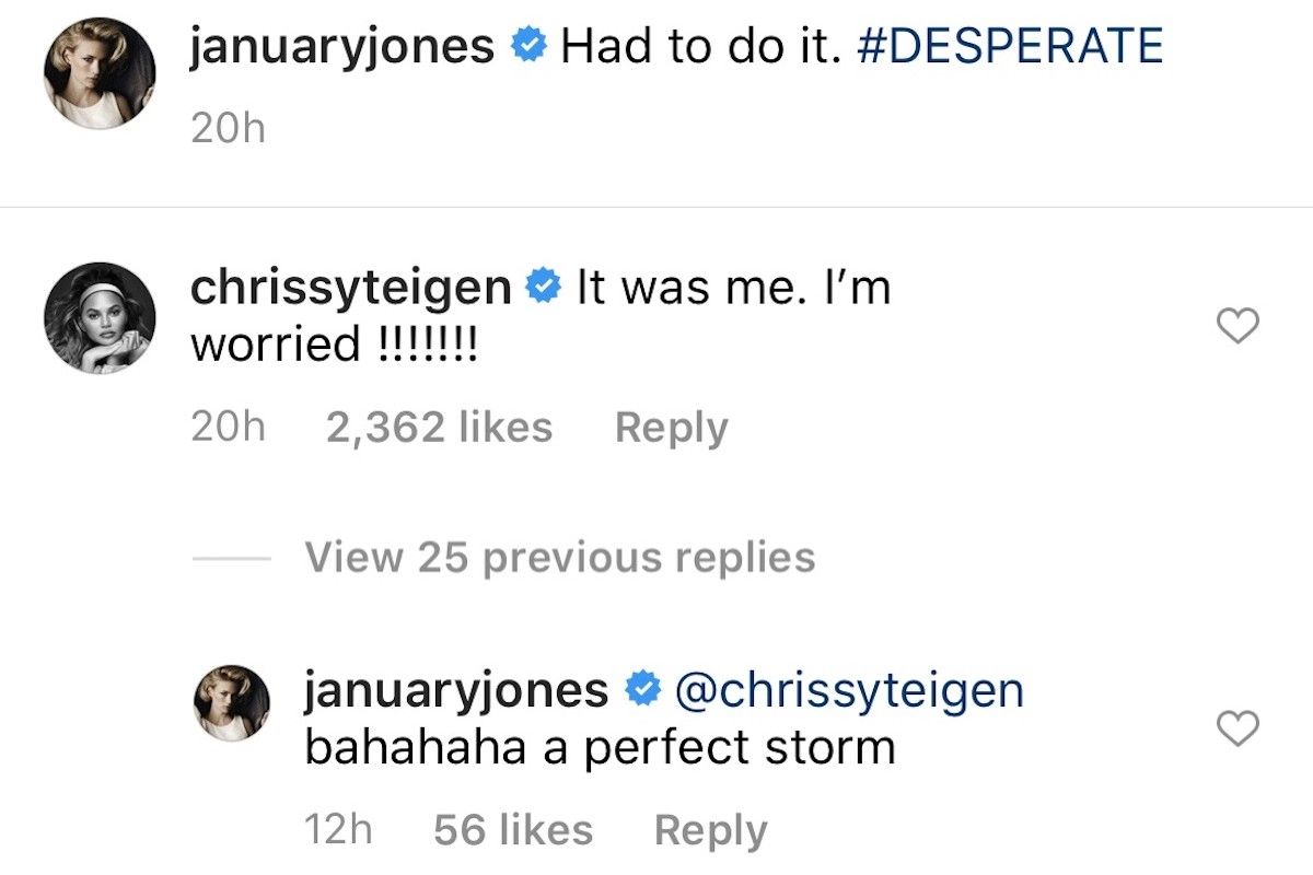Chrissy Teigen tammikuu Jones kommentti