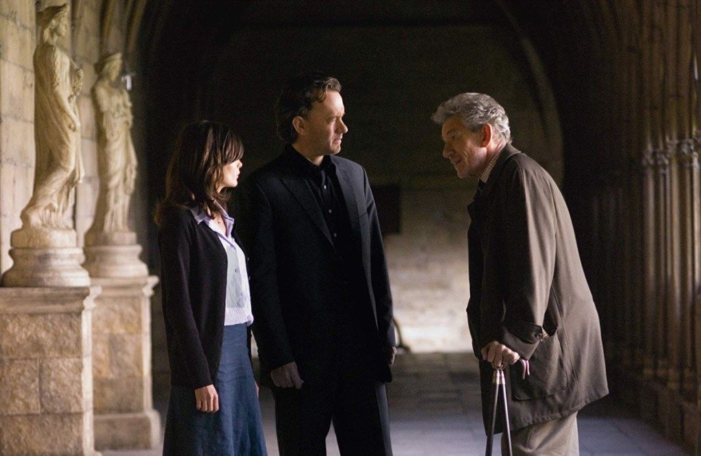 Tom Hanks, Ian McKellen ja Audrey Tautou elokuvassa The Da Vinci Code (2006)