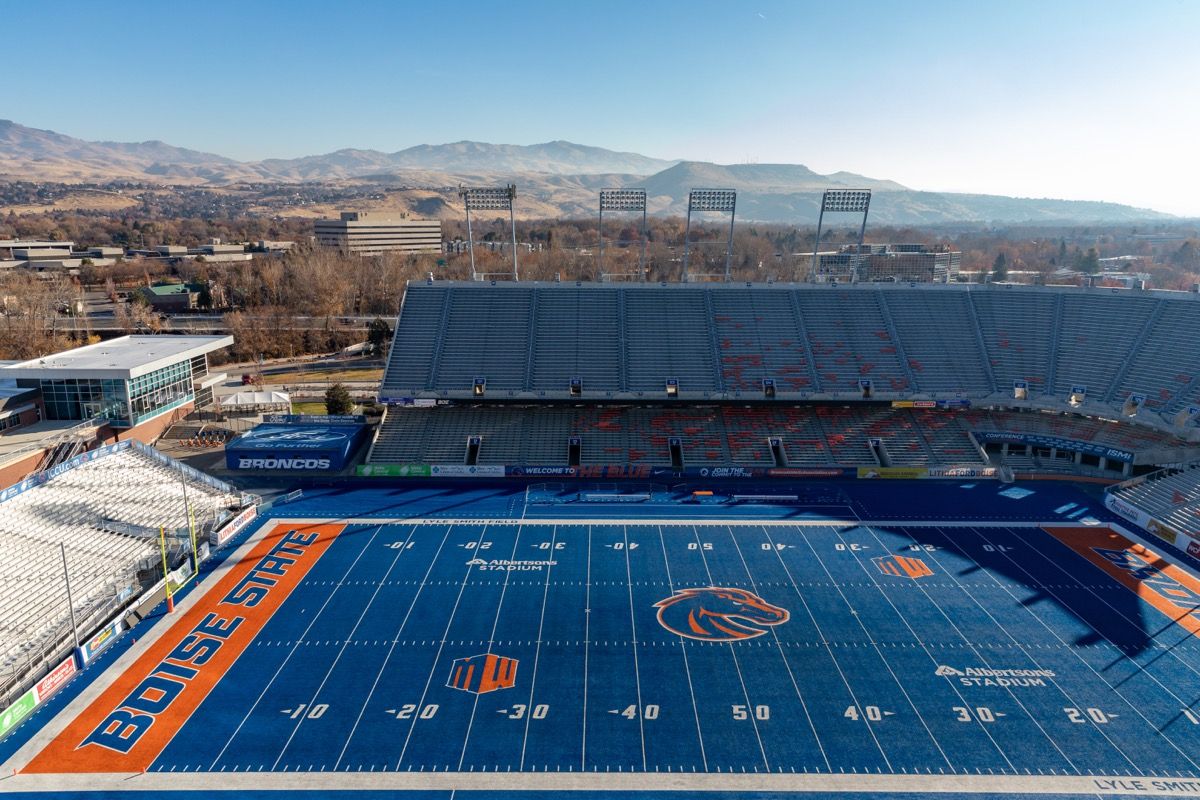 Blaues Fußballfeld der Boise State University