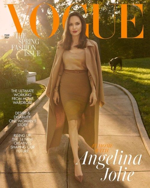 Si Angelina Jolie noong Marso 2021 na pabalat ng British Vogue