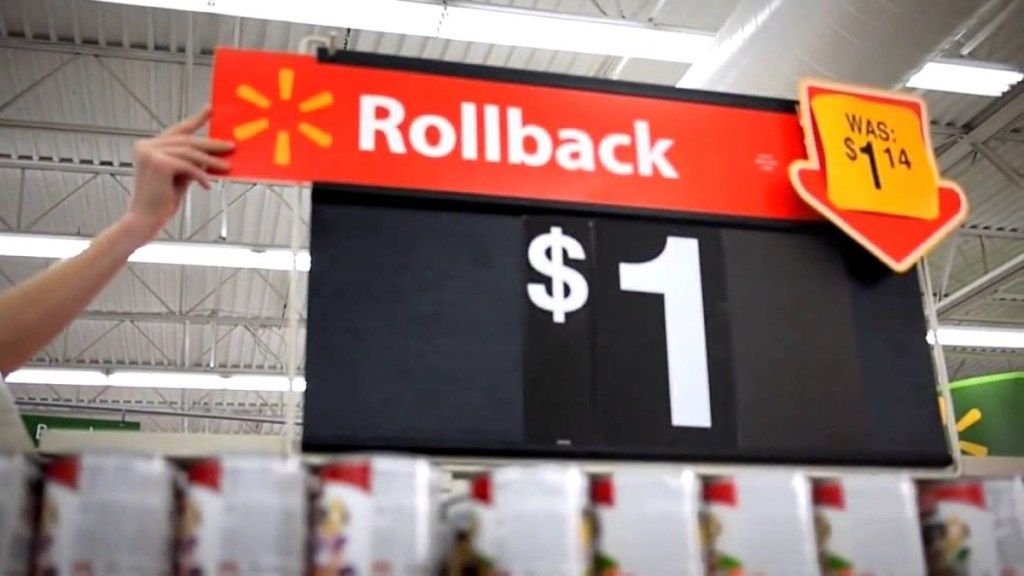 Walmart Rollback Sign z reklamy