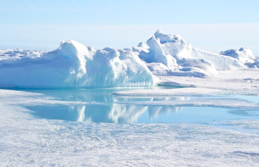 pôle nord avec glace et glaciers, réalisations des femmes