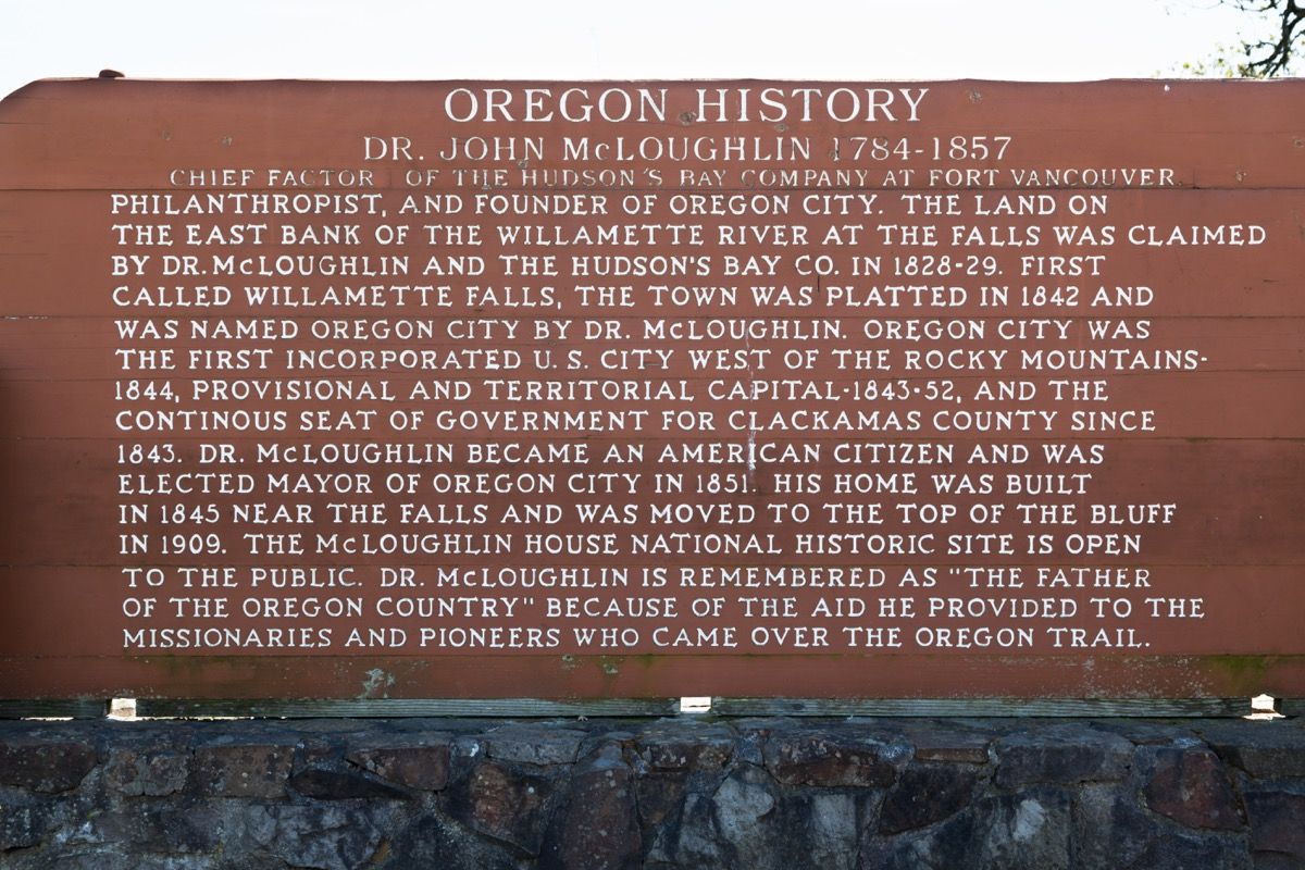 John McLoughlin, ciuma din Oregon