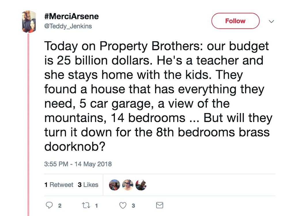 Ang pag-tweet ng Property Brothers ay pinakanakakatawang palabas sa disenyo ng bahay sa mga biro