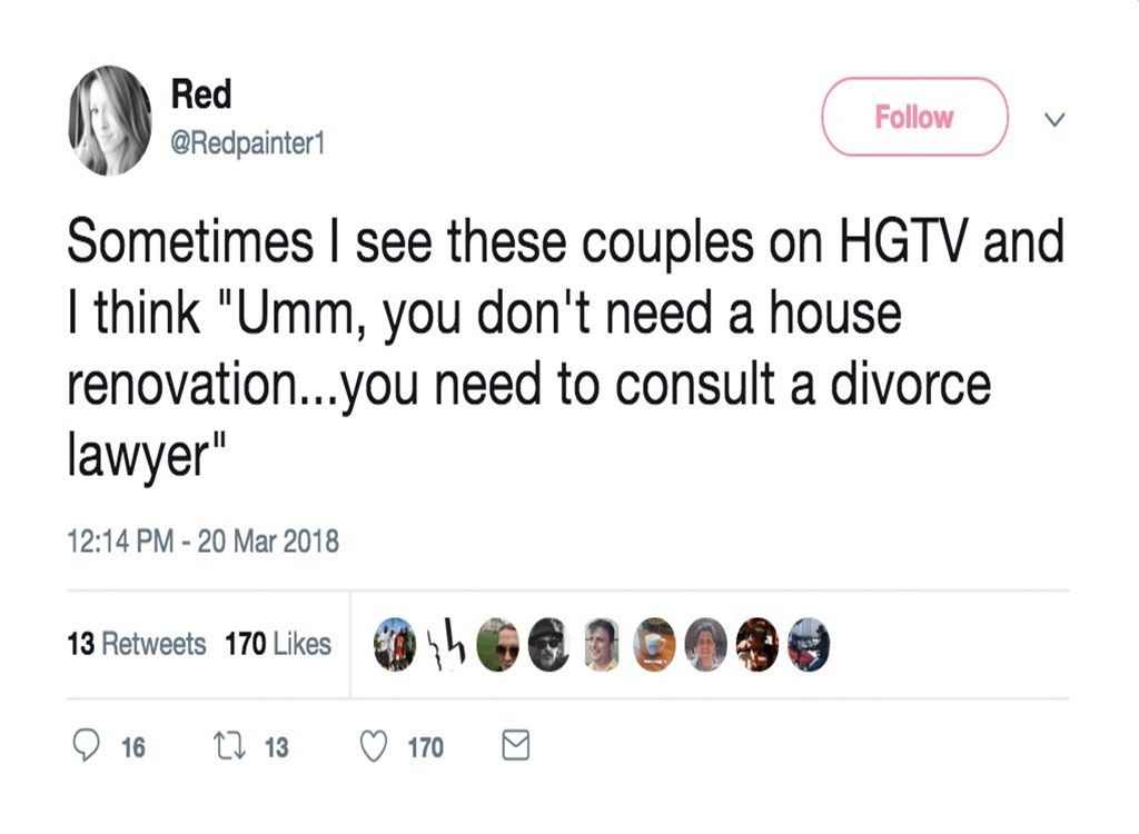 HGTV divorcio chistes más divertidos del programa de diseño de viviendas