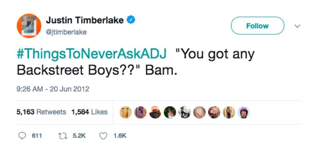 Justin Timberlake na Twitteru vrijeđa Backstreet Boyse