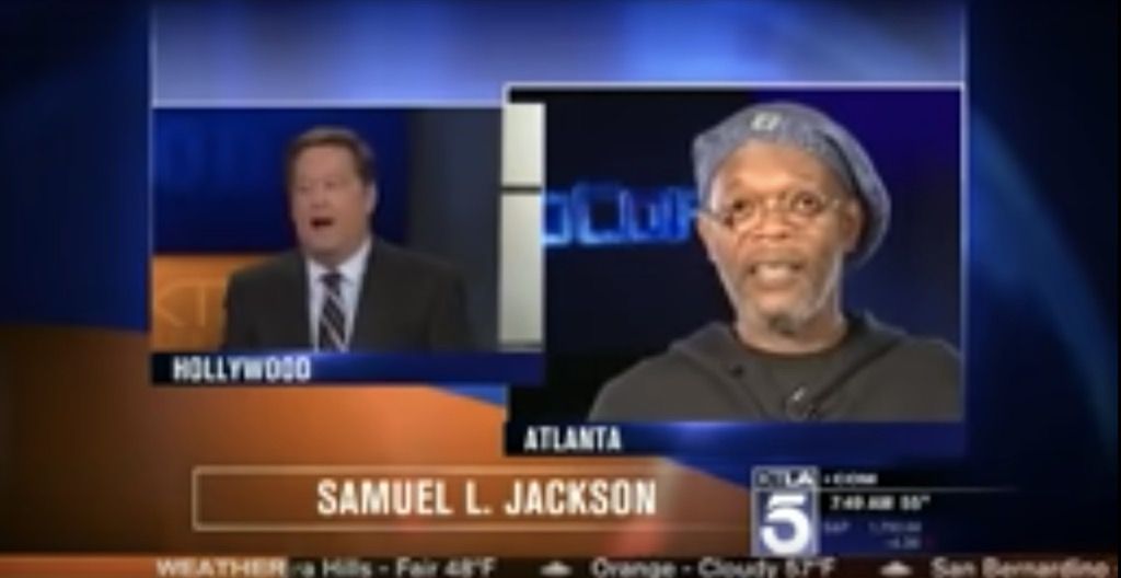 samuel l jackson ช่วงเวลาถ่ายทอดสดทางทีวีที่บ้าคลั่ง