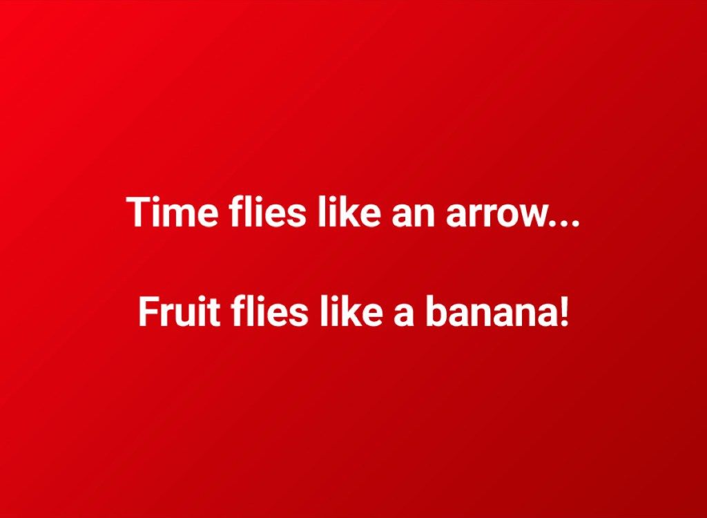 smieklīga vārdu spēle par augļu mušām un banāniem