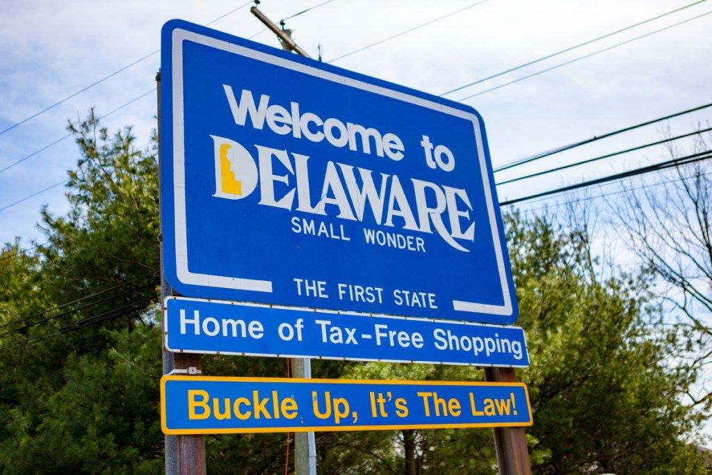 cartel de bienvenida del estado de Delware, fotos icónicas del estado