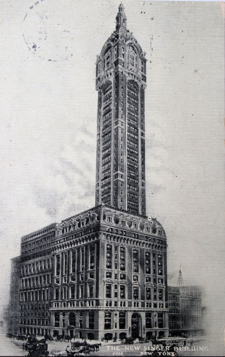 B1P4PC Nuevo edificio Singer en Nueva York 1908. Imagen tomada en 1908. Se desconoce la fecha exacta.