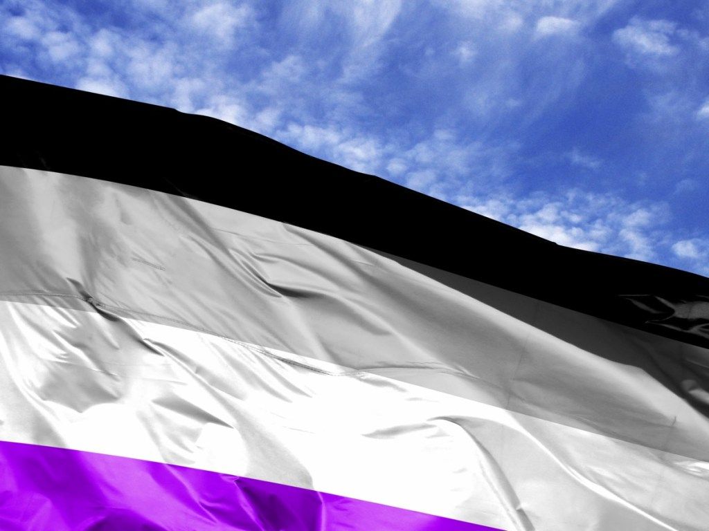 aseksuaalinen lippu taivaalla