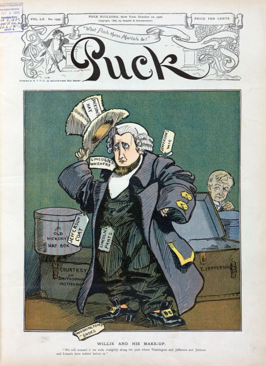 William Randolph Hearst dalam kartun yang menggambarkan pencalonannya sebagai presiden Amerika Serikat