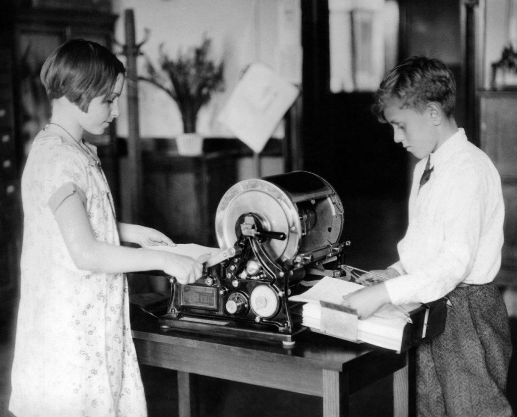 mimeografski stroj, nostalgija sedemdesetih let
