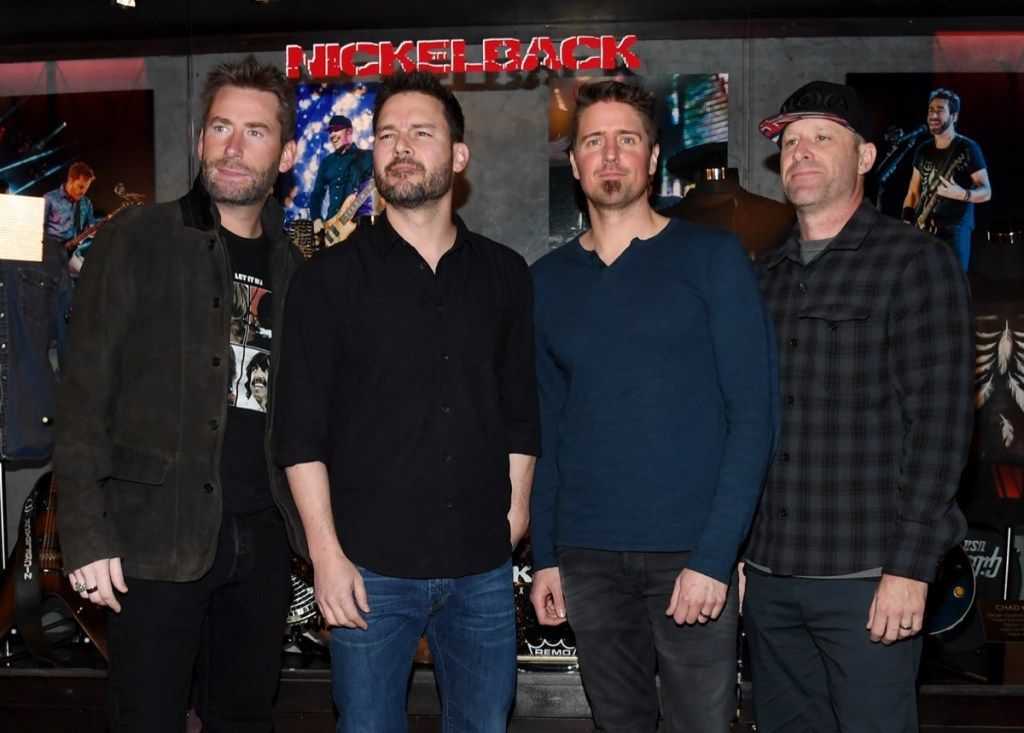 Miembros de la banda de Nickelback en el Hard Rock Hotel de Las Vegas en 2018