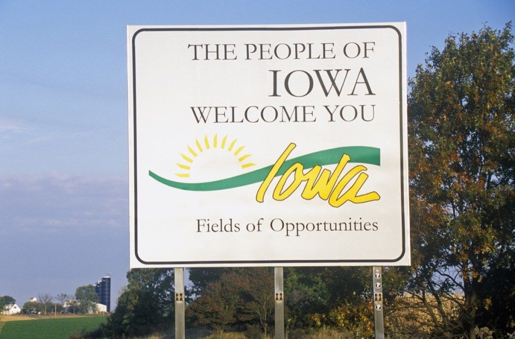 Znak dobrodošlice države Iowa, ikonične državne fotografije
