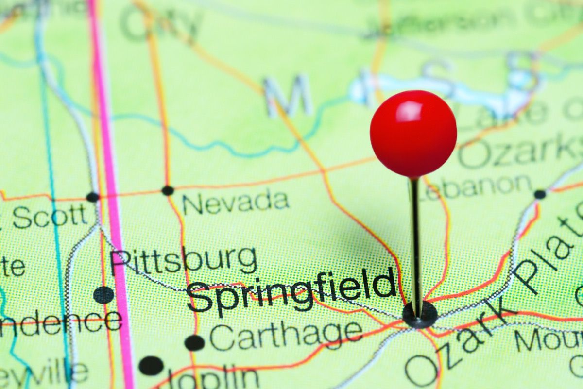 Zemljevid Springfield Missouri