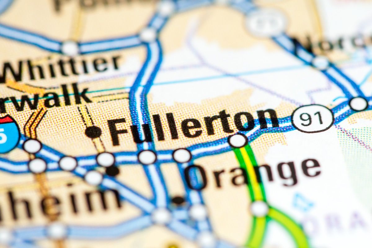 zemljevid fullerton california