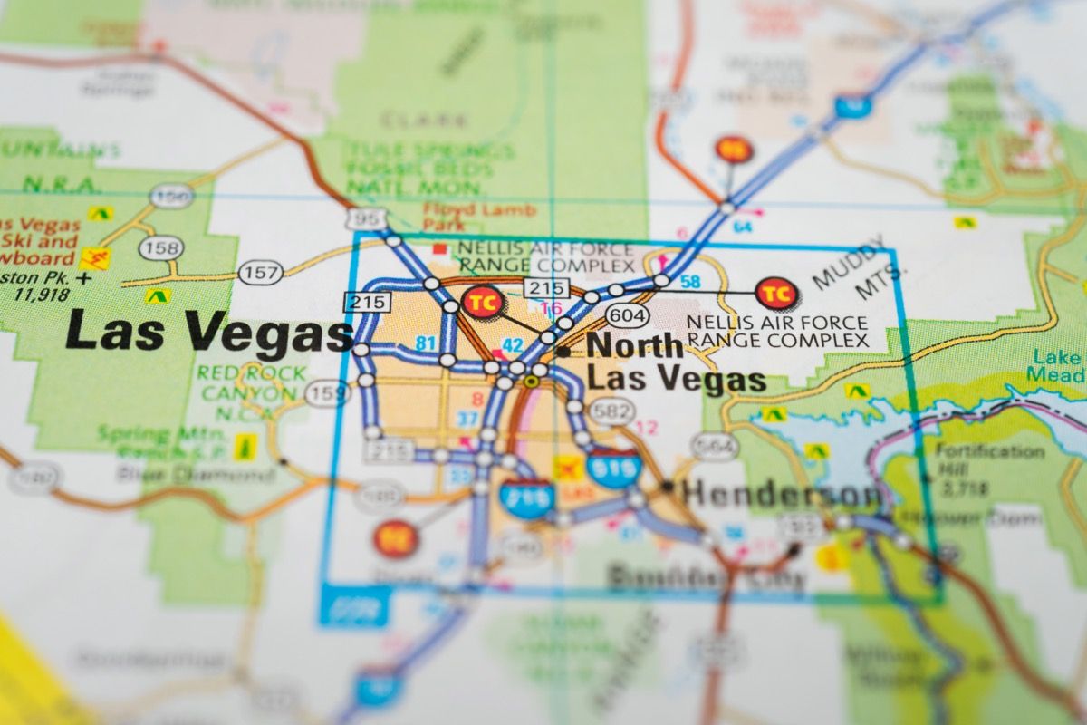 karta sjevernog Las Vegasa