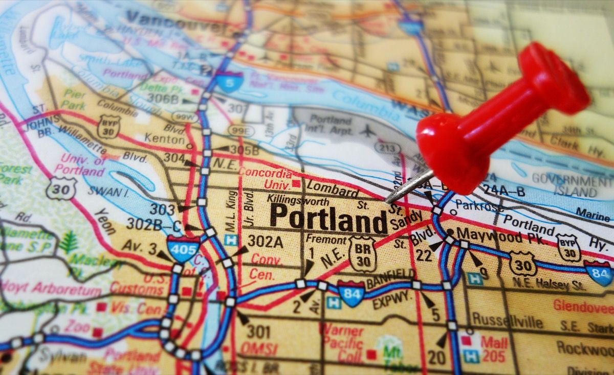 zemljevid Portland Oregon