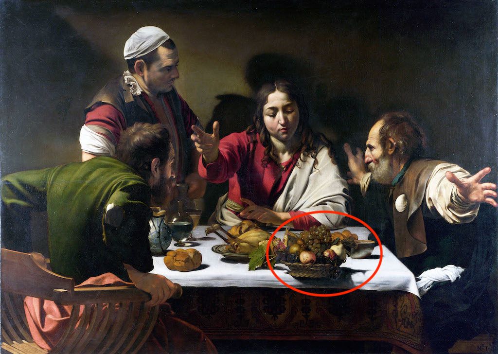 E16KKF-illallinen Emmausissa, Caravaggio, 1601