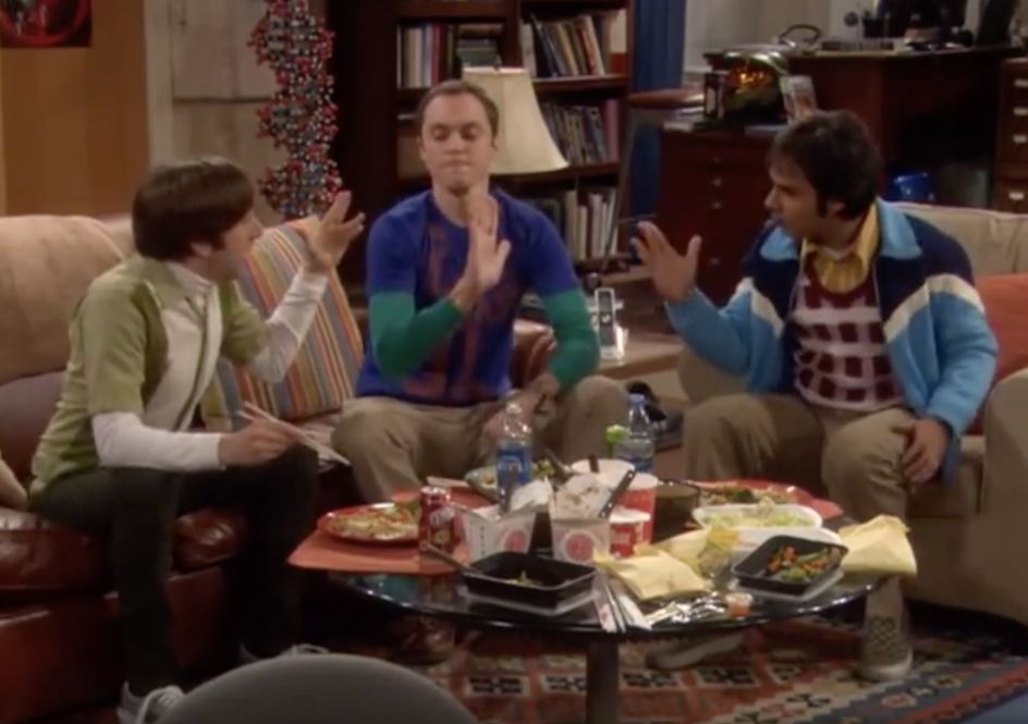 The Big Bang Theory Rock, paper, tisores, bromes de divertides sitcom de Spock