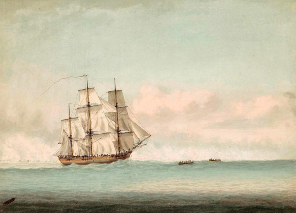 نیو ہالینڈ کے ساحل سے HMS کی کوشش - سیموئیل اٹکنز ، 1794