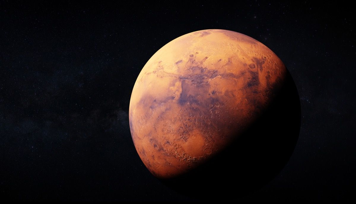 representación 3D realista de Marte