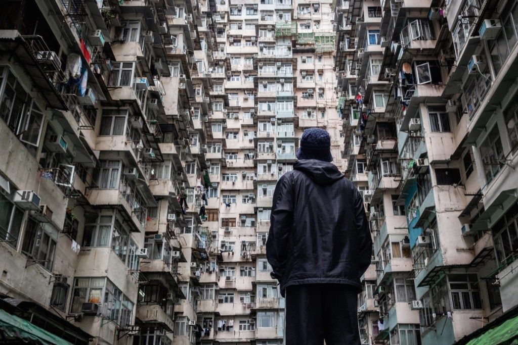 градски пейзаж извън Хонг Конг