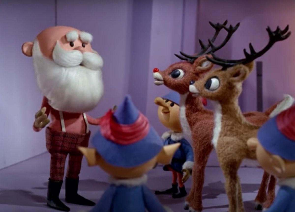 Djed Mraz u Rudolfovom sobu crvenog nosa