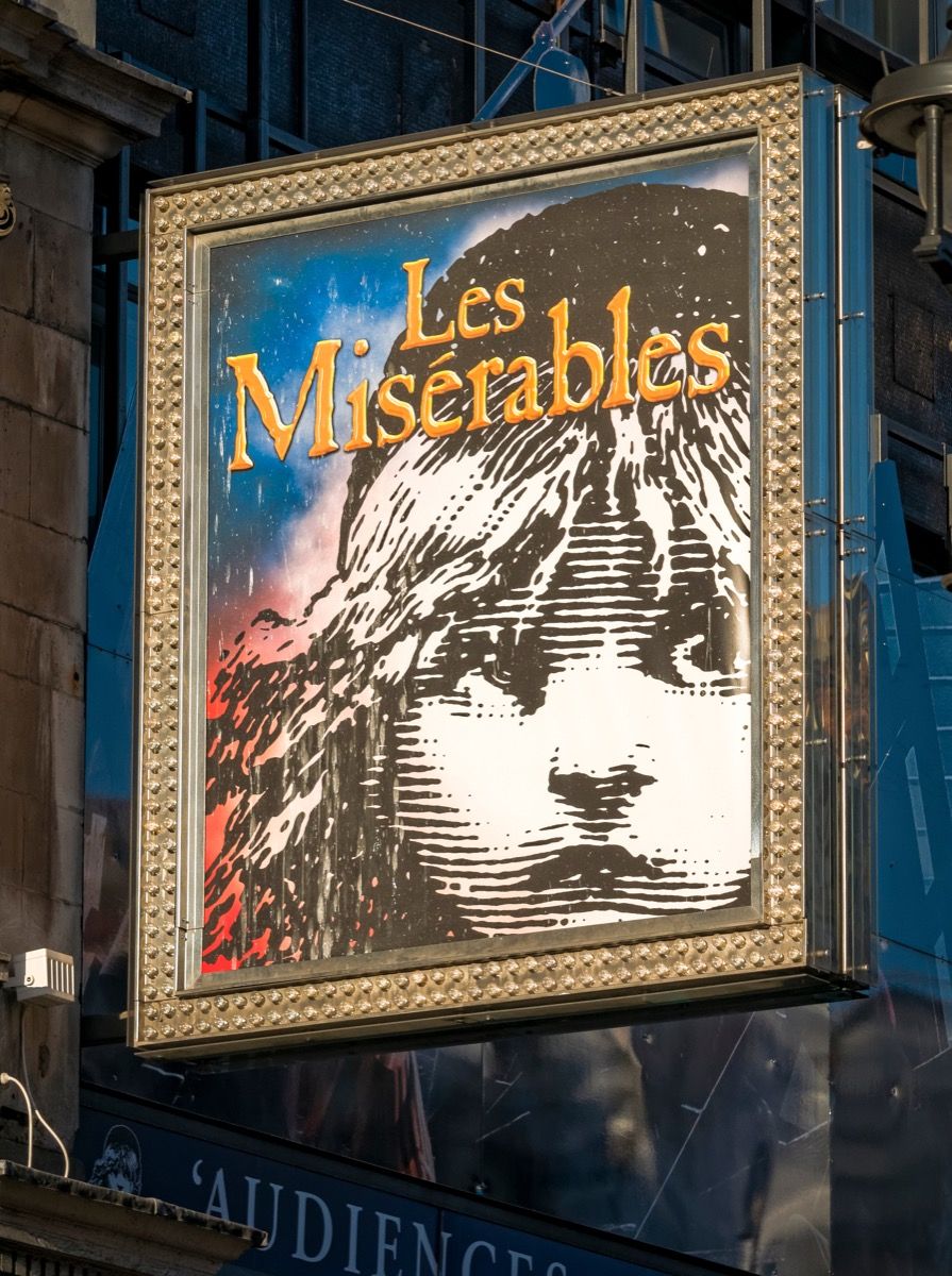Les Misérables sul poster di Broadway, biglietti per Broadway