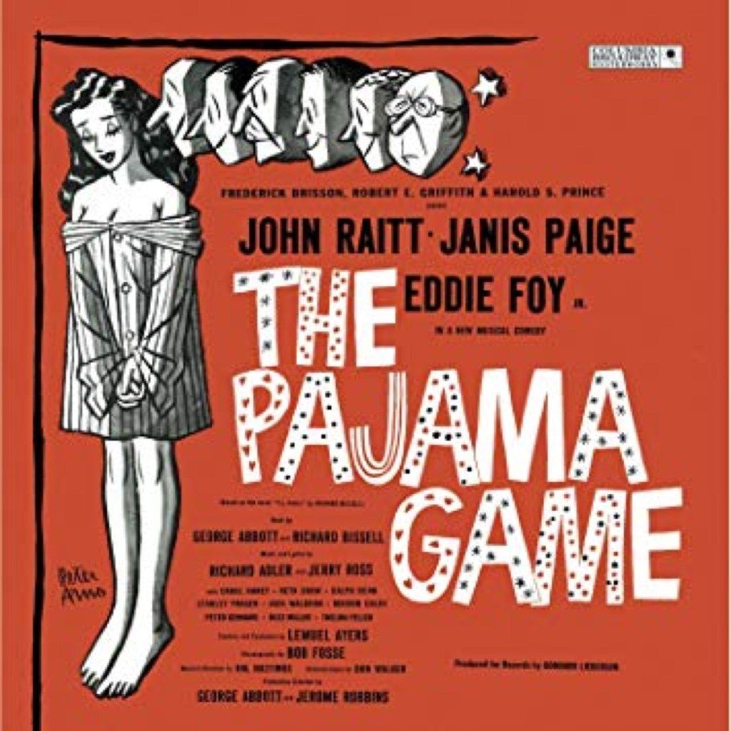 de pyjama-game cast die Broadway opneemt