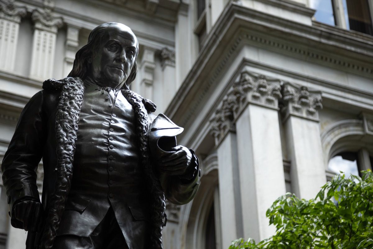 Franklinova socha v Massachusetts