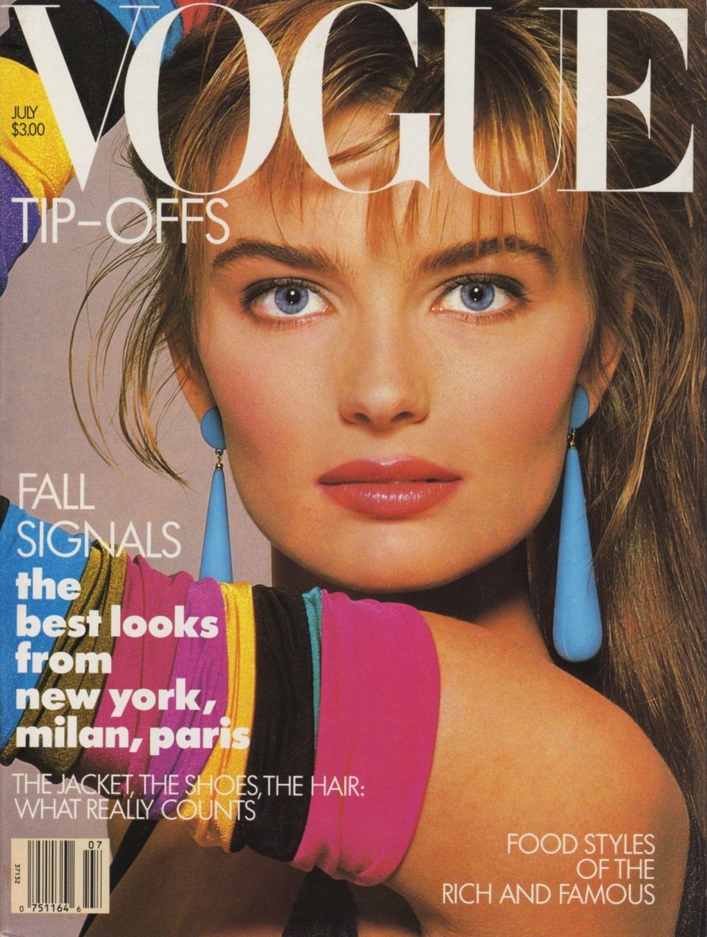 la portada de 1987 de vogue con portadas de neón, moda de los ochenta