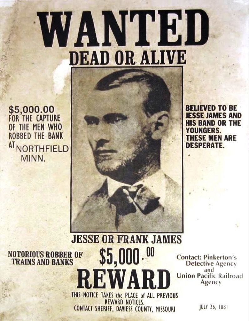 Jesse James wollte Plakat der größte Volksheld aller Staaten