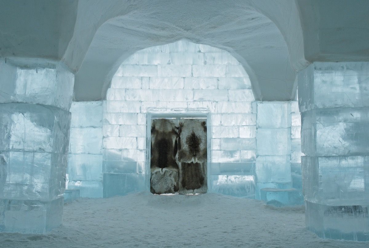 interior del hotel de hielo