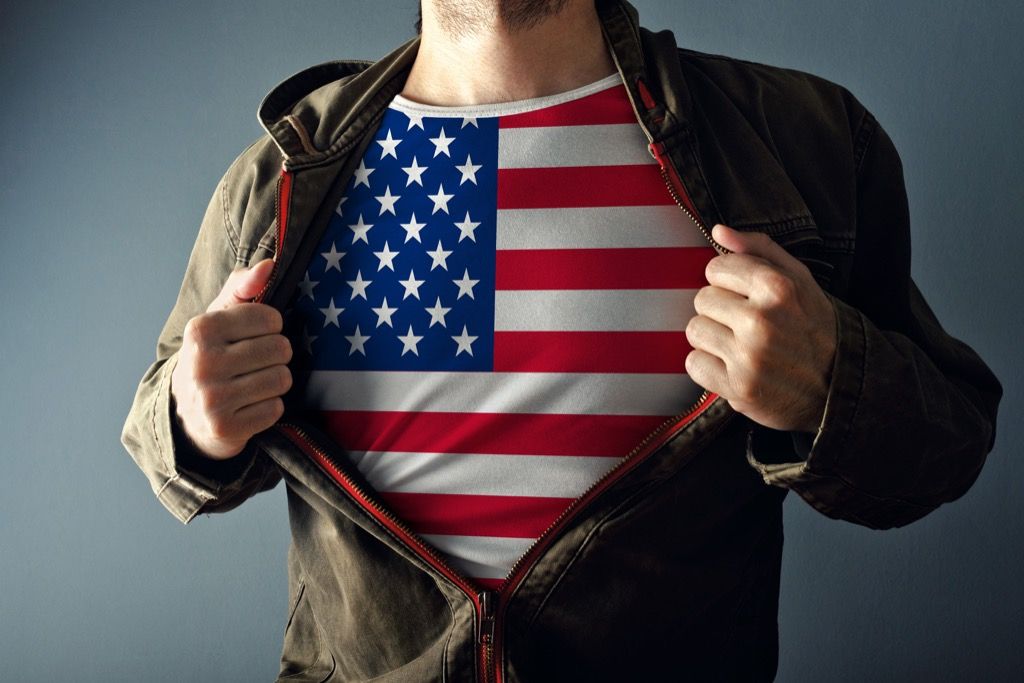 حب الوطنی ، امریکی پرچم ٹی شرٹ جولائی چوتھی روایات